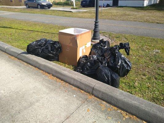 The garbage we collected off the trail. Yay us!