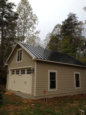 New Garage with Hardi Plank, and Metal Roof