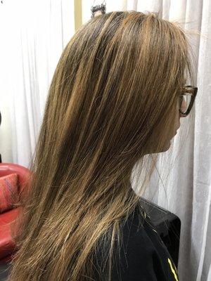 Carmel highlights! Just a touch of blonde can go a long way!