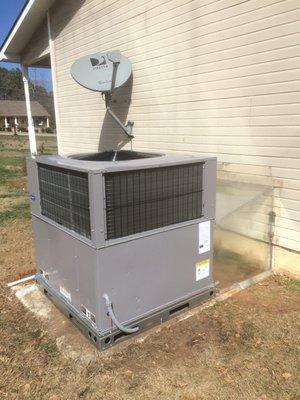 4 ton packaged heat pump installation.