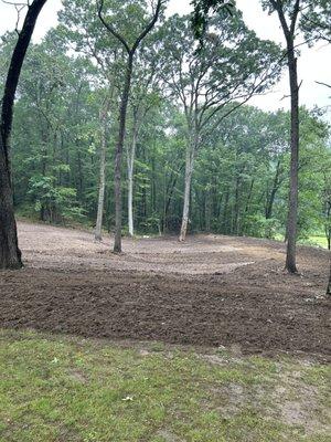 Area cleared and graded