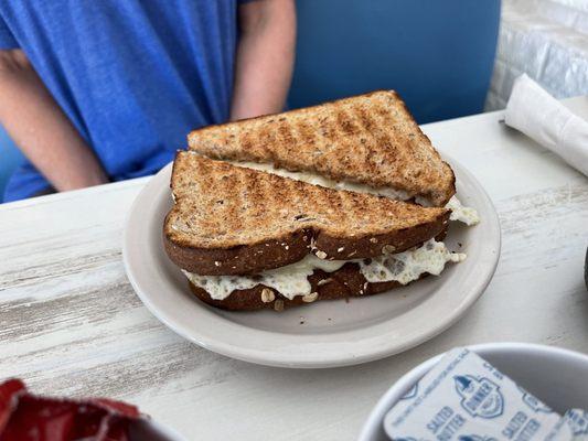 Ham/cheese breakfast sandwich