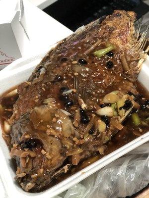 Fried whole fish w/ black bean sauce