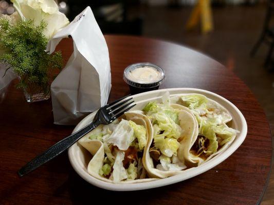 Barbacoa Tacos, Chips n' Queso