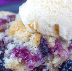 Black Berry Cobbler for our Grown Folks. Just kidding but don't forget to add some ice creme to go along with it! Just the right kick.