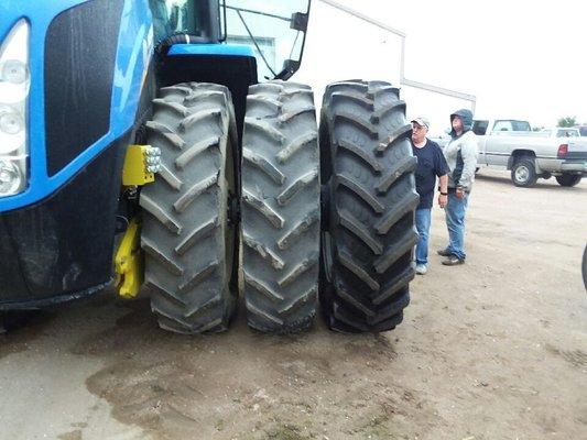 On-site tractor repair and tire installation in Wiggins, CO.