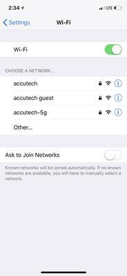 Choose accutech-5g. Password is AccuTech550