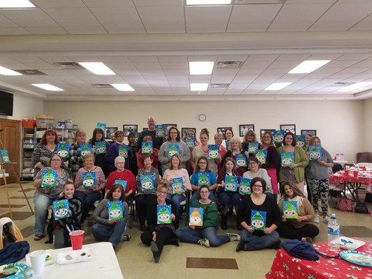 Our paint parties are a fun way to enjoy the center with members and their families.