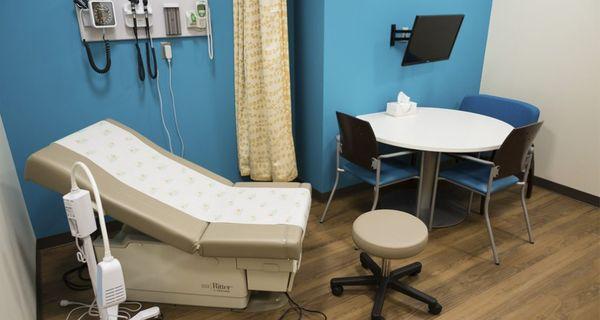 Exam rooms for open discussions with your care team and, if desired, family members over video conference.