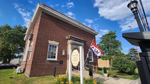 The front of the Heritage Glass Museum in Glassboro, NJ.