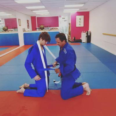 Ranking one of our students to blue belt in Brazilian jiu-jitsu. #bjj