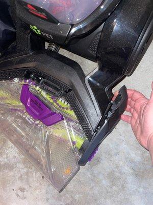 Brand new steam cleaner with broken parts after VIP carelessly packed it