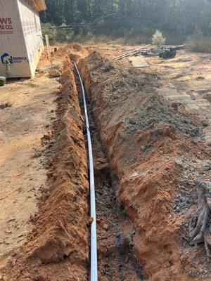 Ran a 300ft. Water line for a residential house.