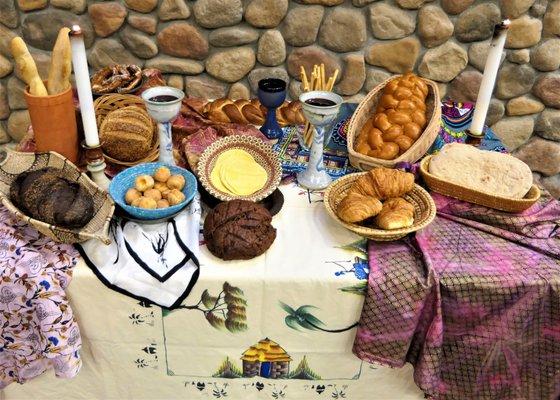 Celebrating World Communion Sunday with breads from around the world.