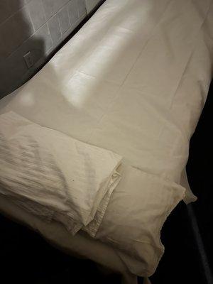 Massage bed with clean linen