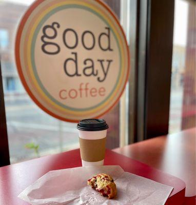 Fresh coffee and a delicious orange cranberry muffin