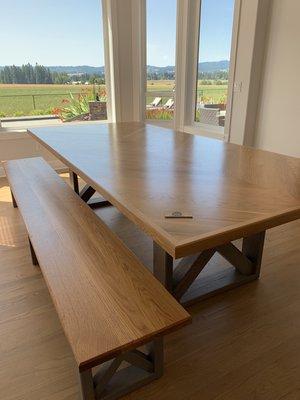 Chevron pattern Oak Table