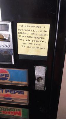 Drink machine sign lol