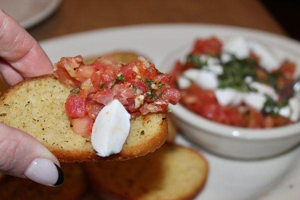 The Bruschetta was bursting with fresh flavor. The bruschetta mix had a beautiful balance of mellow acidity and subtle garlic taste.