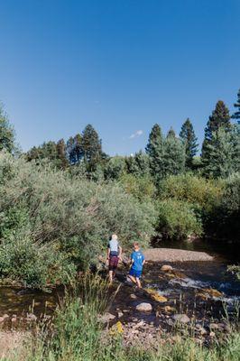 Access to the creek is fun for all.