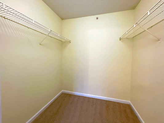 Spacious walk-in closet at Stone Gate in Charlotte, NC.