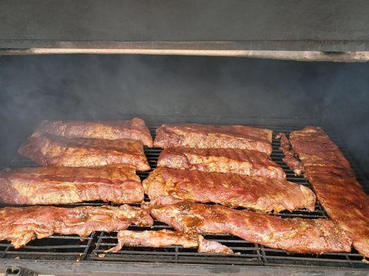 Ribs on the Beast Smoker