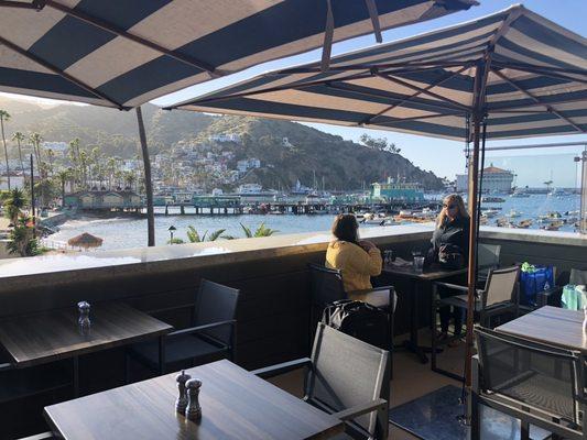 The second floor patio looking over the harbor