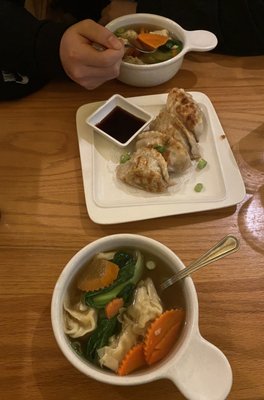 Wonton soup and dumplings