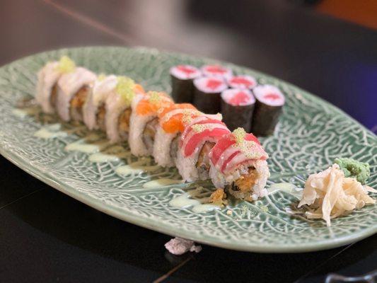 Wasabi roll and tuna maki roll