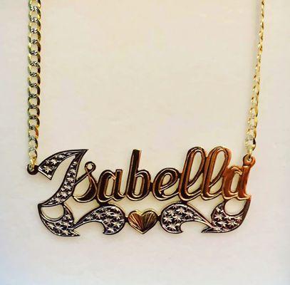 Gold name Necklace.