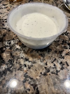 Not completely full side of ranch $1.50