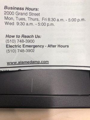 ELECTRIC EMERGENCY AFTER HOURS - NO ONE ANSWERS.