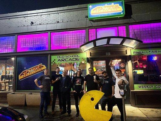 Outside Gamers Arcade Bar following the 1/28/2020 air hockey tournament.