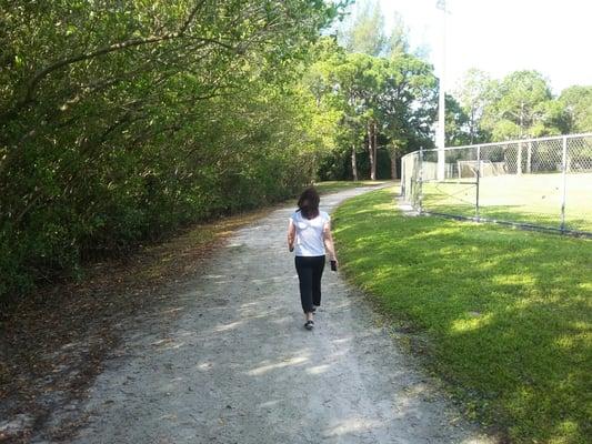 Trail around park perimeter. I was not stalking this nice lady.