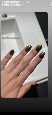 Gold chrome nails