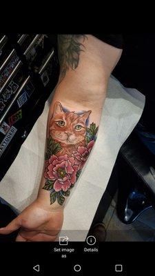 My cat tattoo by Shay Perry