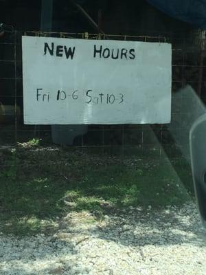 New Hours.