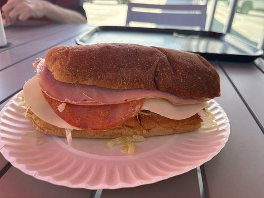 Royal treat sandwich on wheat bread