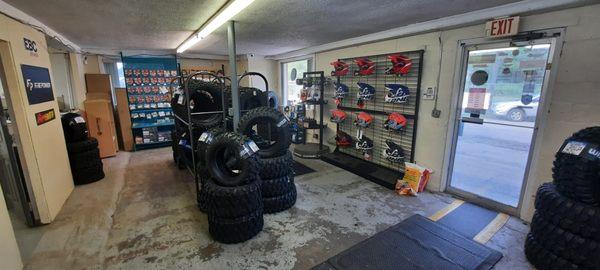 Showroom with tires.