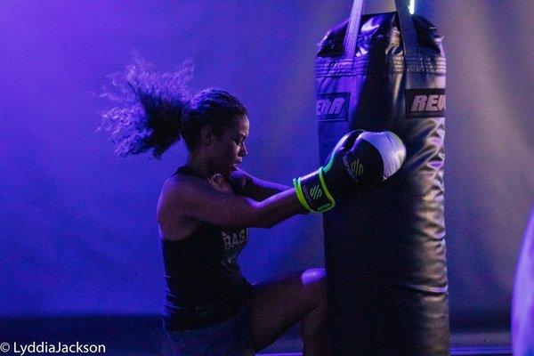 Kickboxing burns calories and tones muscles in 45 minutes.