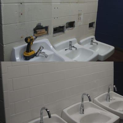 Commercial bathroom - before and after pictures