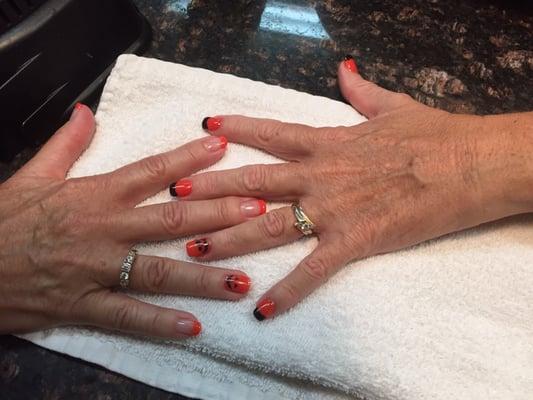 Halloween fun nails on best of friends