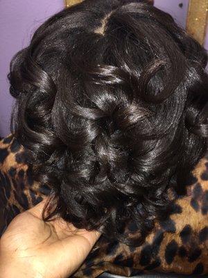 Curls on relaxed hair