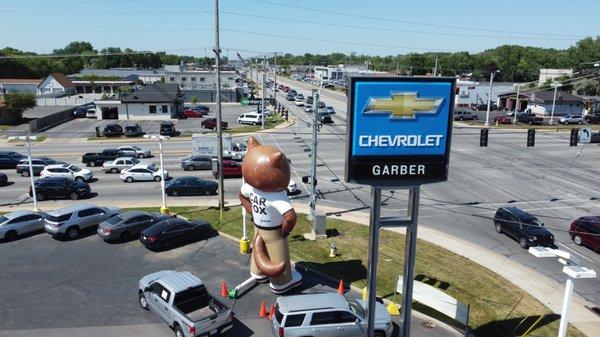 The CarFox stands proud and tall at Garber Chevy Highland!