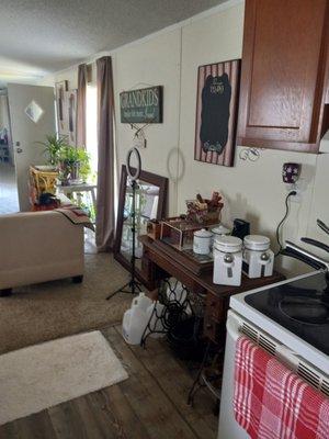 Livingroom and part kitchen