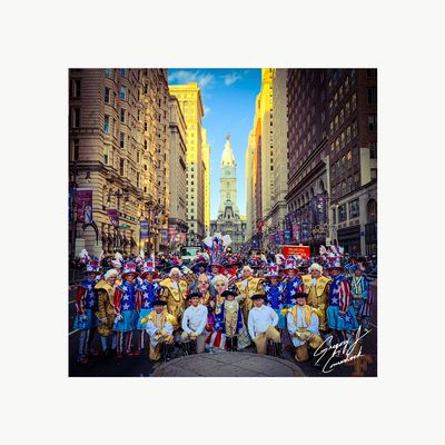 The Ferko String Band in the 2020 New Years Day Parade with their theme "Mums of Liberty".