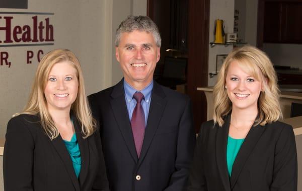 Vision Health Center's Doctors (left to right): Dr. Martha S. Smith, Dr. Steven D. Sloan, and Dr. Stephanie M. Sloan