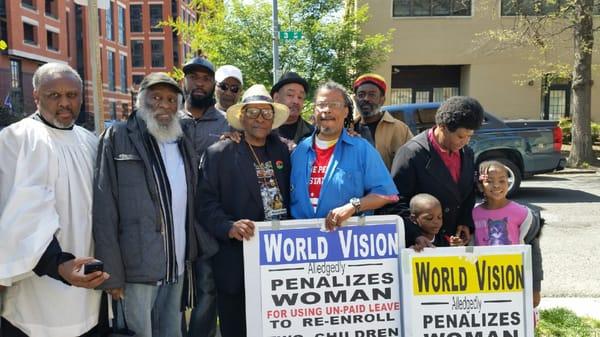 Dick Gregory and leaders at World Vision (DC) protesting ongoing discrimination at World Vision tinyurl.com/hsdy4xu  tinyurl.com/jkqbnxw