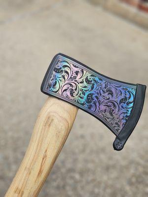 Rainbow Dichromatic Deep Engraved Axe