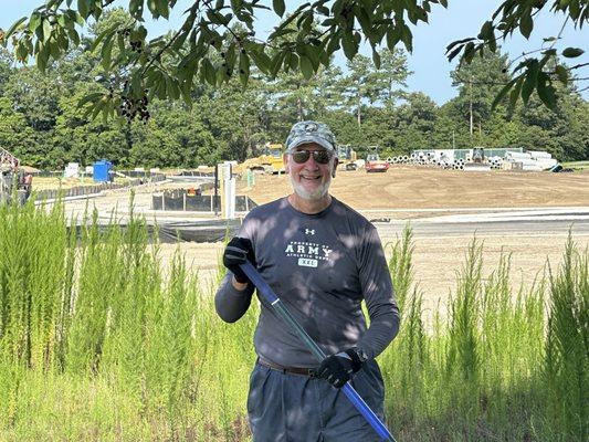 Big Mitch helping with the cleanup